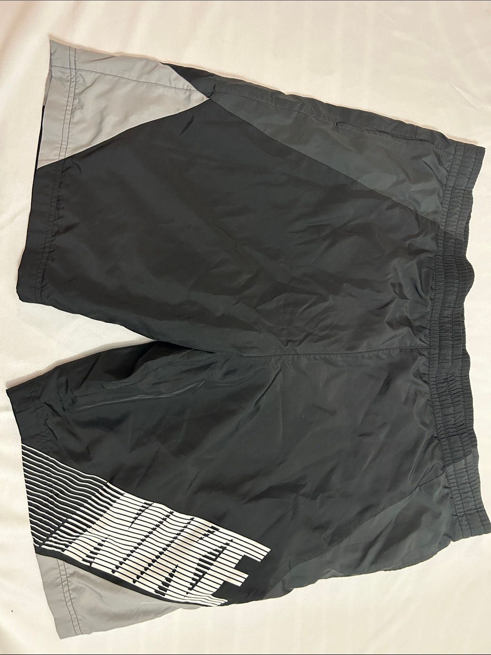 Men's Black Athletic Shorts with Grey Accents XXL
